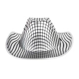 Metallic Disco Print Cowboy Party Costume Hat - Silver