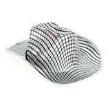 6x Metallic Disco Print Cowboy Hat Bulk Pack - Silver (Western Party Costume & Fancy Dress)