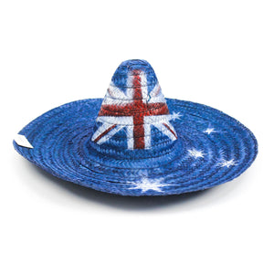 Australian Flag Mexican Sombrero Hat - Aussie Party Costume (55cm)