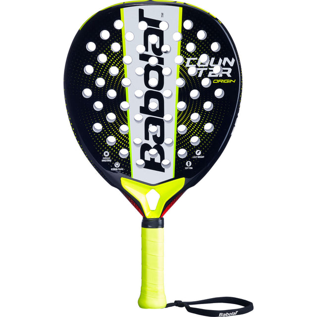 Babolat Counter Origin Padel Racquet Racket Beginners in Black/Yellow