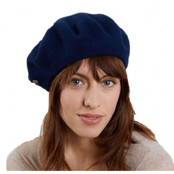 Laulhere Heritage Unisex Winter Wool Beret - Blue