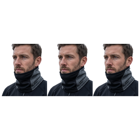 3x Breathable Fleece/Spandex Face & Neck Warmer Pack - Charcoal (Winter Scarf)