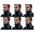 6x Breathable Fleece/Spandex Face & Neck Warmer Bulk Pack - Charcoal (Winter Scarf)