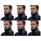 6x Breathable Fleece/Spandex Face & Neck Warmer Bulk Pack - Charcoal (Winter Scarf)