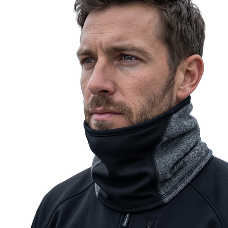 Breathable Fleece/Spandex Face & Neck Warmer - Charcoal (Winter Scarf)