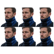 6x Breathable Fleece/Spandex Face & Neck Warmer Bulk Pack - Navy Blue (Winter Scarf)