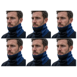 6x Breathable Fleece/Spandex Face & Neck Warmer Bulk Pack - Navy Blue (Winter Scarf)
