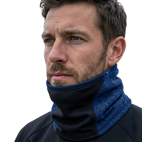 Breathable Fleece/Spandex Face & Neck Warmer - Navy Blue (Winter Scarf)