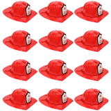 12x Kids Red Fireman Hat w/ Fire Chief Shield Badge Bulk Pack - Halloween Dress Up/Party Costume