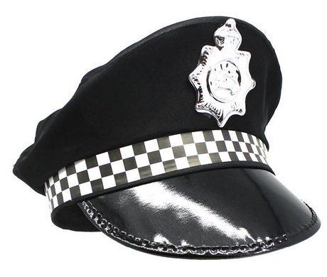 3x Black Police Officer/Pilot Cap Pack - Cop Costume (Book Week & Halloween Fancy Dress)