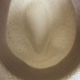 Mens Paper Straw Trilby Hat - Natural & Black