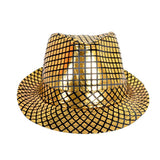 Metallic Disco Print Trilby Party Costume Hat - Black & Gold