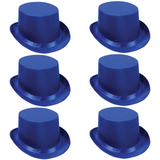 6x SATIN TOP HAT Costume Party Cap Fancy Dress Trilby Fedora One Size BULK - Green