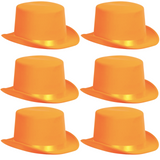 6x SATIN TOP HAT Costume Party Cap Fancy Dress Trilby Fedora One Size BULK - Purple