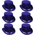 6x SATIN TOP HAT Costume Party Cap Fancy Dress Trilby Fedora One Size BULK - Purple