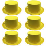 6x Yellow Satin Top Hat Bulk Pack Pack - Dance Costume/Fancy Dress Party