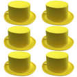 6x SATIN TOP HAT Costume Party Cap Fancy Dress Trilby Fedora One Size BULK - Yellow