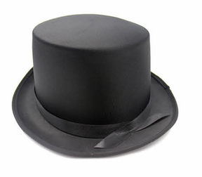 Black Satin Top Hat - Dance Costume/Fancy Dress Party