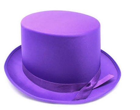 Purple Satin Top Hat - Dance Costume/Fancy Dress Party