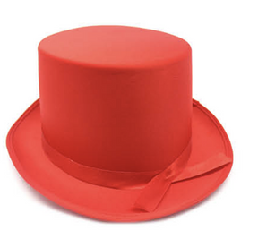 Red Satin Top Hat - Dance Costume/Fancy Dress Party