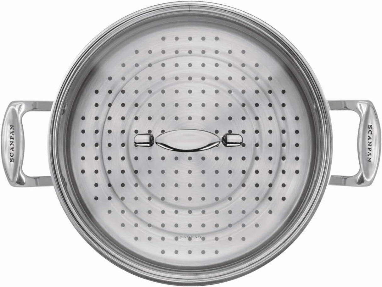 Scanpan Impact Multi Purpose Pan 28cm with Steamer Stew Braise Saute in Silver