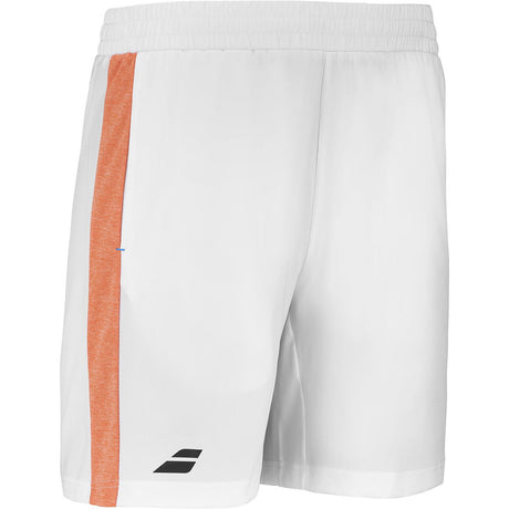 Babolat Play Mens Tennis Shorts in White/Orange