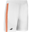 Babolat Play Mens Tennis Shorts in White/Orange