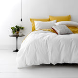 Park Avenue European Vintage Washed Cotton Quilt Cover Set - White