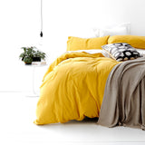 Park Avenue European Vintage Washed Cotton Kids Quilt Cover Set - Misted Yellow