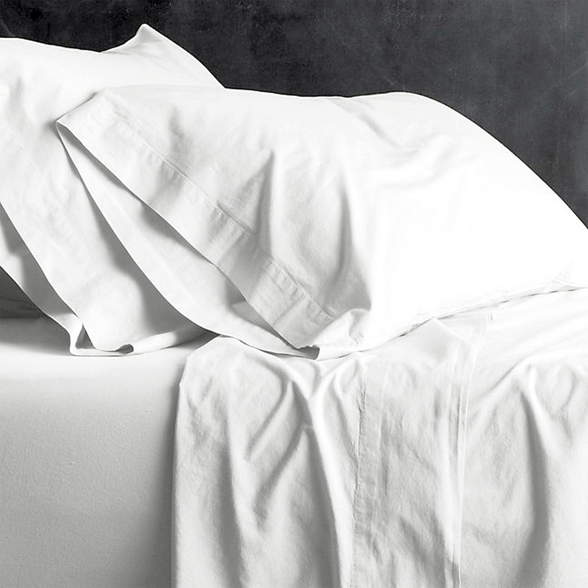 Park Avenue European Vintage Washed Cotton Kids Bed Sheet Set - White