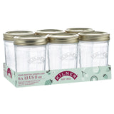 Kilner Wide Mouth Preserve Jars Set of 6 – 350ml Glass Canning Storage Screw Lid