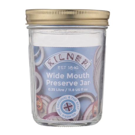 Kilner Wide Mouth Preserve Jars Set of 6 – 350ml Glass Canning Storage Screw Lid