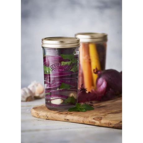 Kilner Wide Mouth Preserve Jars Set of 6 – 500ml Glass Canning Storage Screw Lid