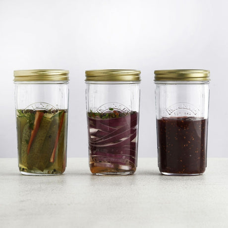 Kilner Wide Mouth Preserve Jars Set of 6 – 500ml Glass Canning Storage Screw Lid