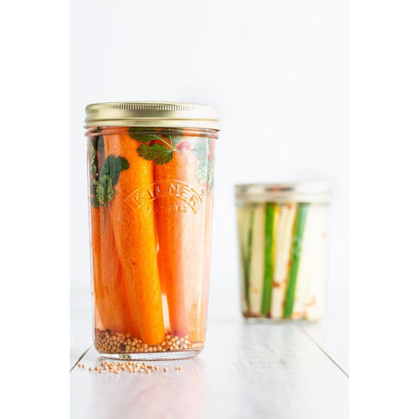 Kilner Wide Mouth Preserve Jars Set of 6 – 500ml Glass Canning Storage Screw Lid