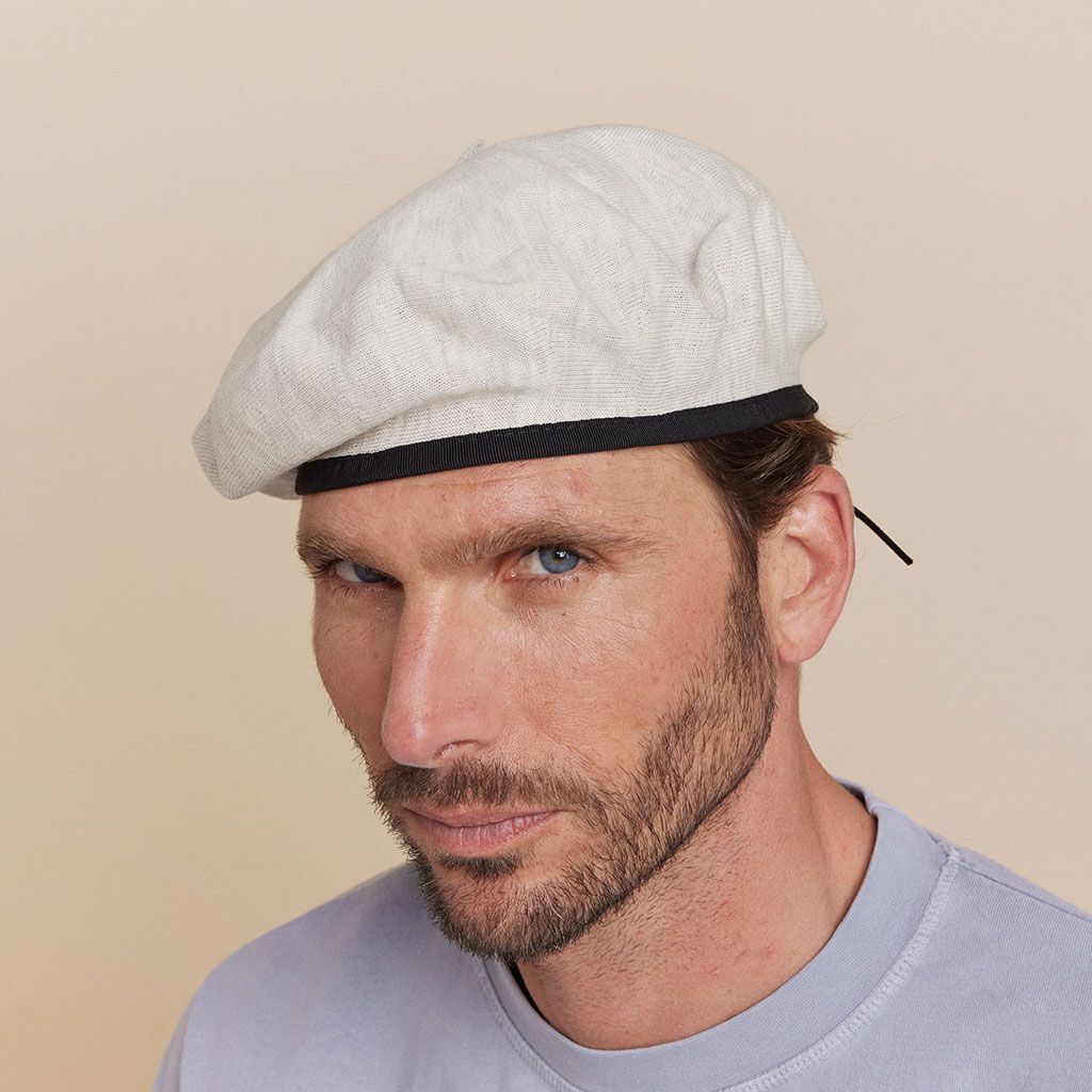 Laulhere Mestura 100% Cotton French Beret Hat in Jute (Made in France)