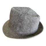 Mens Wool Blend Tweed Trilby Hat in Charcoal with Stingy Brim
