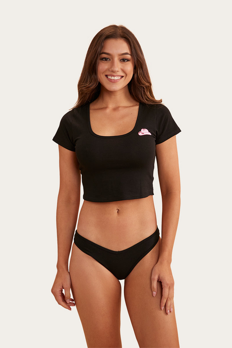 Ringers Western Dreamer Womens Sleep Set Pyjamas Top & Bottom in Black