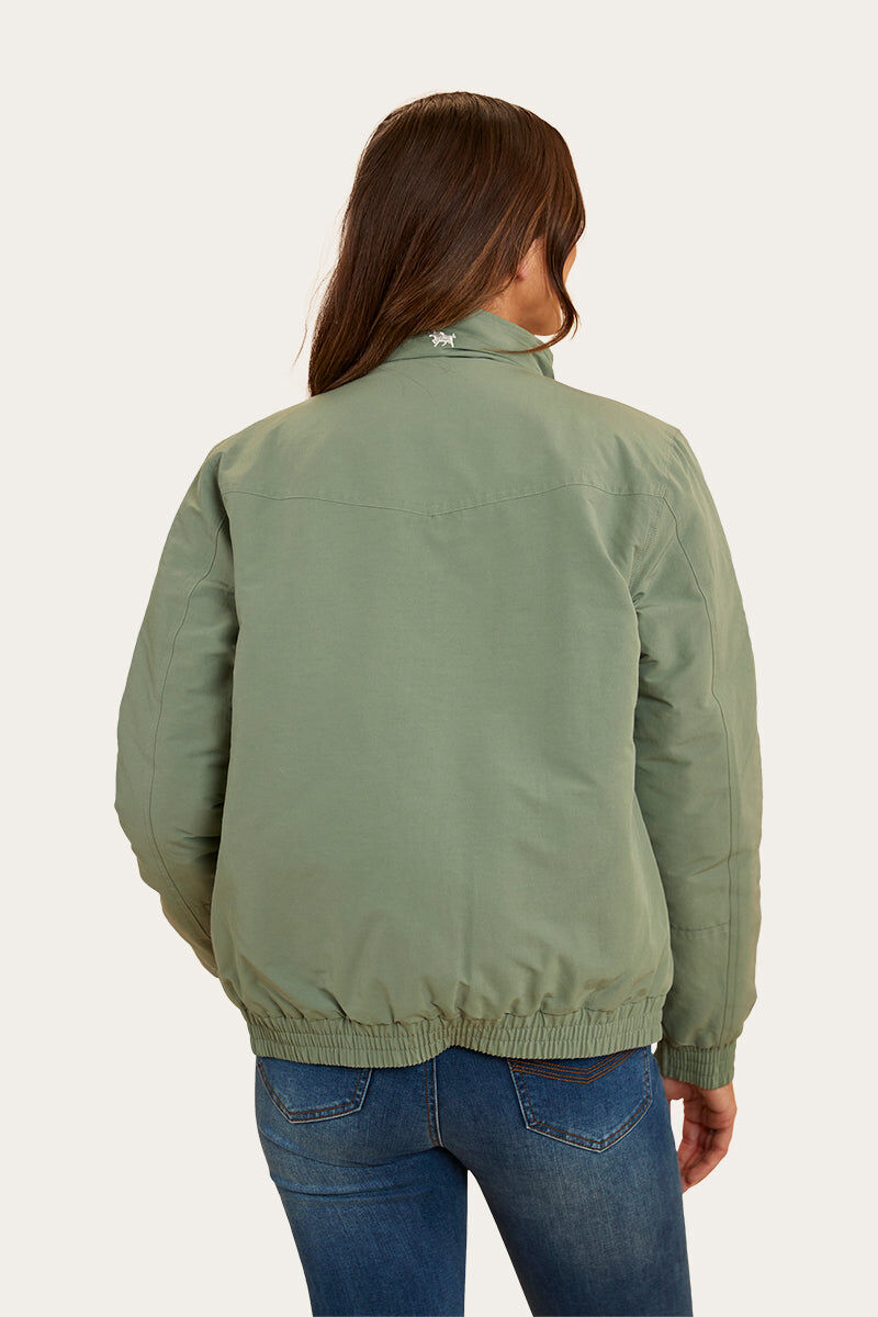 Ringers Western Tesbury Button Up Womens Quilted Jacket in Leaf/Off White