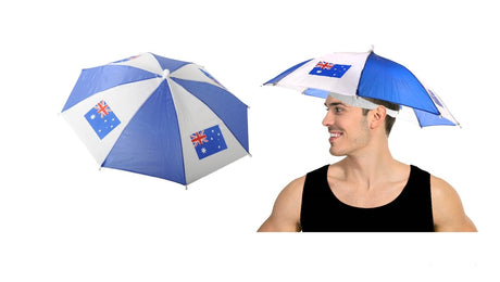 Australia Umbrella Hat - Rain Novelty Cap for Tennis/Cricket/Sport Events