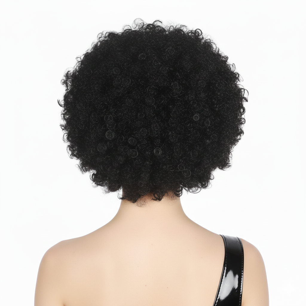 Black Afro Wig - Deluxe Jumbo Curly Hair for 70s/80s Costume & Fancy Dress Party