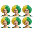 6x Green/Gold Afro Wig Bulk Pack - Aussie Deluxe Curly Hair Costume for Australia Day Party