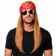 Ginger Punk Rock Wig w/ Red Bandana - Rockstar Costume for Fancy Dress Party