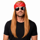 Ginger Punk Rock Wig w/ Red Bandana - Rockstar Costume for Fancy Dress Party