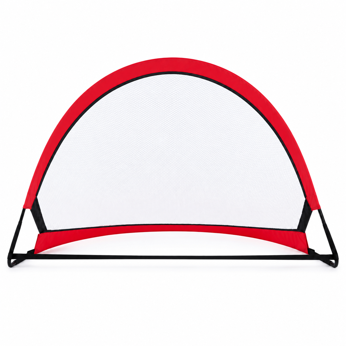 Set of 2 Pop Up Fold Flat Dome Soccer Goals in Red/Black