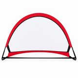 Set of 2 Pop Up Fold Flat Dome Soccer Goals in Red/Black
