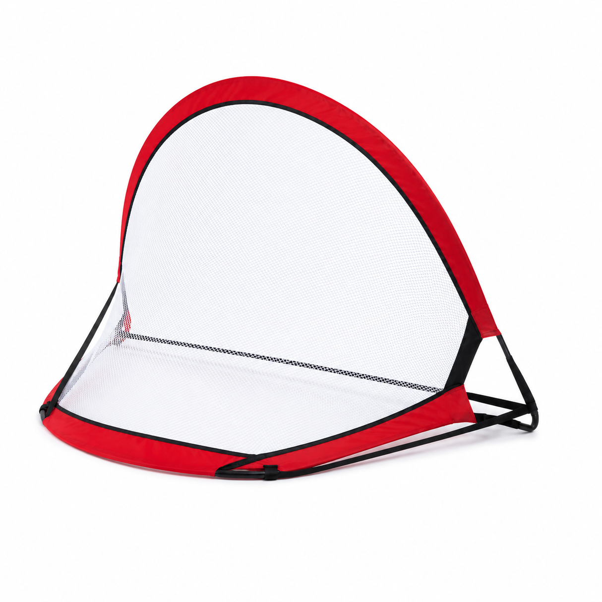 Set of 2 Pop Up Fold Flat Dome Soccer Goals in Red/Black