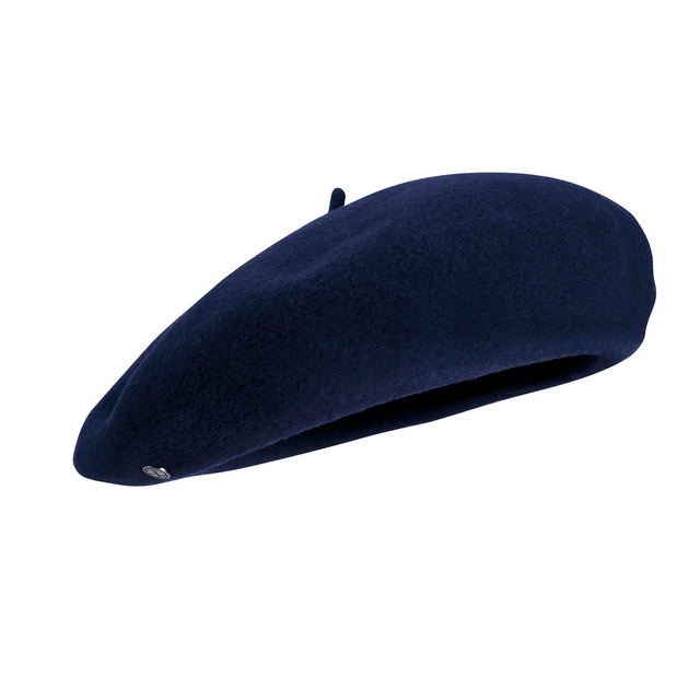 Laulhere The IRATY Cashmere/Wool Unisex Beret - Navy Blue (Satin Lined)