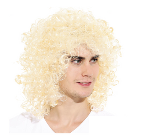 Long Curly Blonde Popstar Wig - Punk/Rockstar Costume for 70s/80s Party