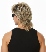 MULLET WIG 80s Fancy Dress Mens Party Costume Rock Bogan Accessory Punk 70s 90s - Blonde